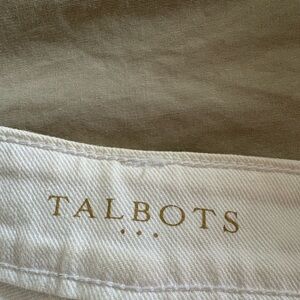 Talbots White Crop Jeans with Gold Print